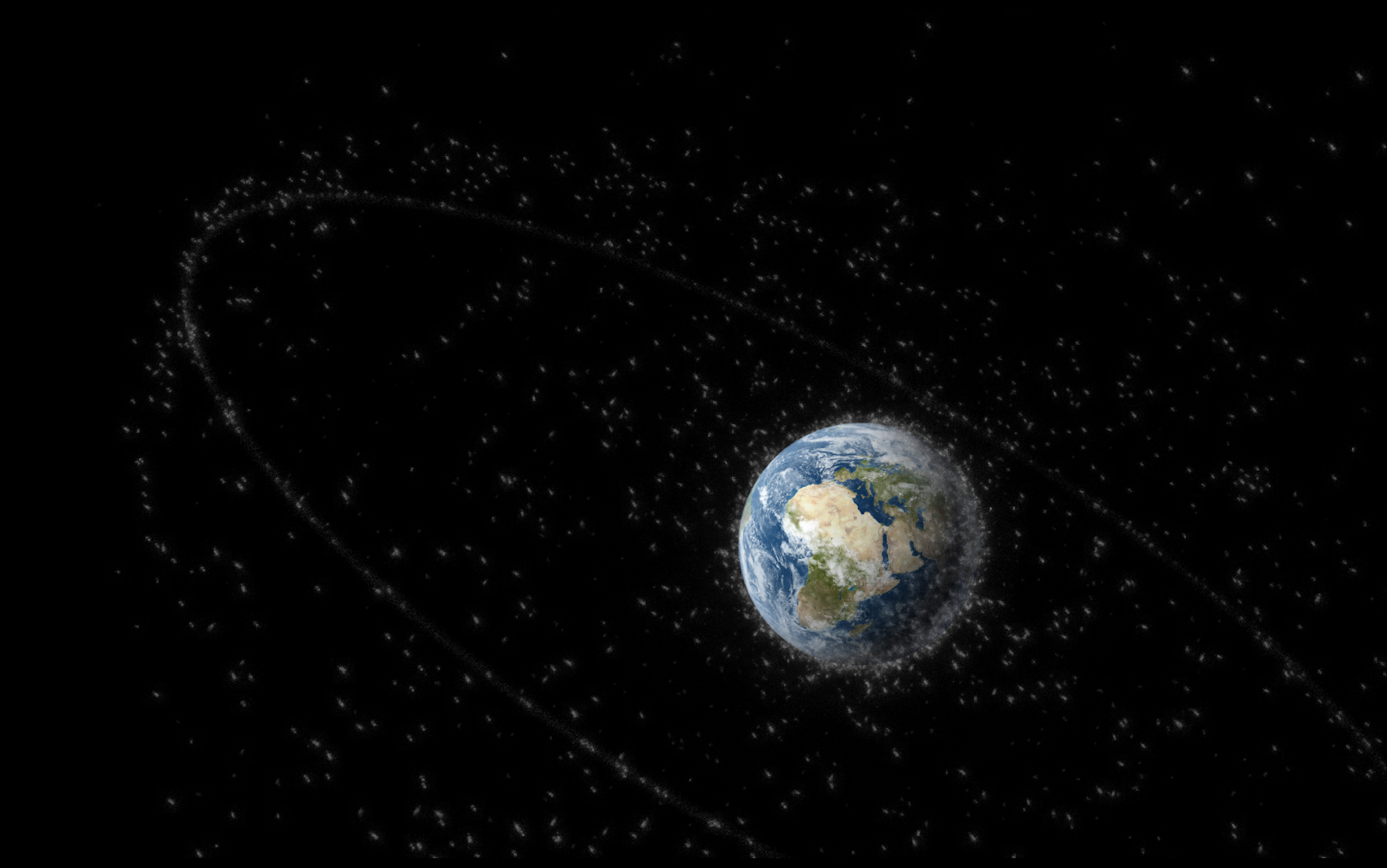 An artist’s impression of debris objects in orbit around Earth. Credit: ESA-P. Carril